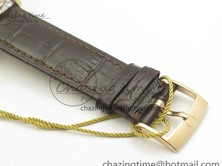 0507 Practical De Ville RG MKF 1:1 Best Edition Silver Dial RG Markers on Brown Leather Strap MIYOTA 9015 V 8049